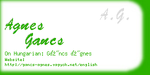 agnes gancs business card